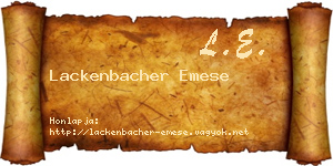 Lackenbacher Emese névjegykártya